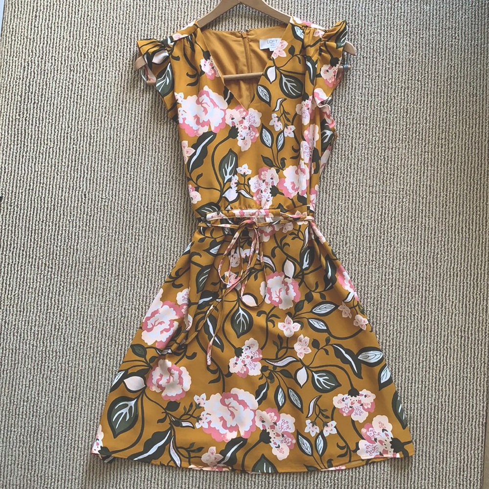 NWT Floral Dress with Tie Waist